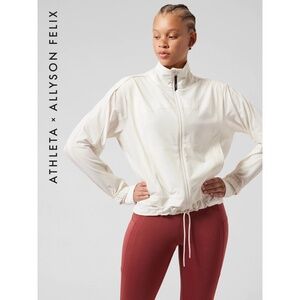 NWT! Athleta Allyson Felix Legend Bomber, Magnolia White, Size M